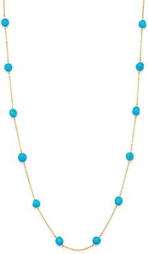 Turquoise Adjustable Station Necklace in 14K Yellow Gold, 7-19 - 100% Exclusive