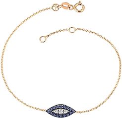 14K Rose Gold Diamond & Blue Sapphire 10th Eye Haven Bracelet