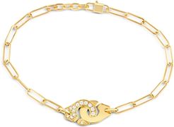 18K Yellow Gold Menottes Diamond Interlocking Link Bracelet - 100% Exclusive