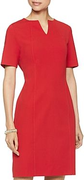 Split-Neck Paneled Sheath Dress