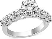 Certified Diamond Engagement Ring in 14K White Gold, 3.0 ct. t.w. - 100% Exclusive