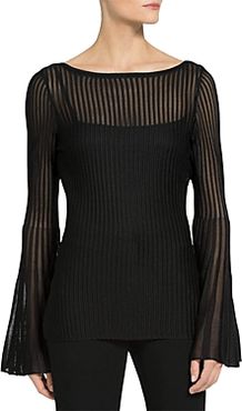 Striped Transparent Knit Top & Camisole