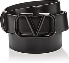 Logo Buckle Leather Belt