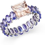 18K White Gold Spectrum Morganite & Tanzanite Ring