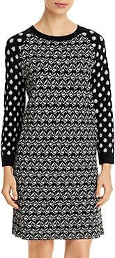 Mixed Pattern Sweater Dress