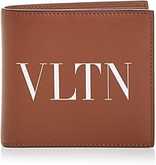 Logo Print Leather Bifold Wallet