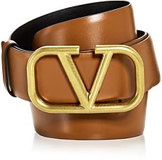 Logo Buckle Reversible Leather Belt