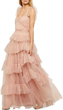Eve Tiered Ruffled Tulle Maxi Dress