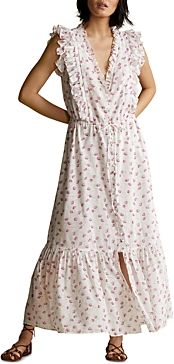 Polo Ralph Lauren Rose Print Ruffled Dress