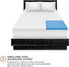 1.5-Inch Coolest Comfort Memory Foam Bed Topper, California King