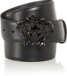 Medusa Buckle Leather Belt