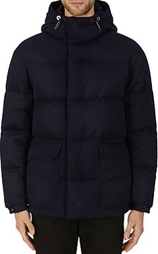 Emporio Armani Channel Quilted Wool & Cashmere Regular Fit Down Coat