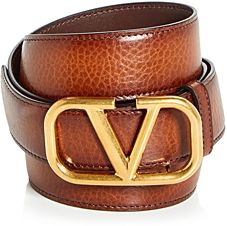 Logo Buckle Leather Belt