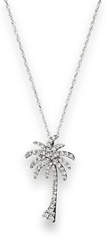 Diamond Palm Tree Pendant Necklace in 14K White Gold, .25 ct. t.w. - 100% Exclusive