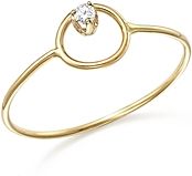 14K Yellow Gold Paris Small Circle Diamond Ring