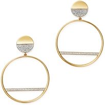 Pave Diamond Circle Drop Earrings in 14K Yellow Gold, 0.40 ct. t.w. - 100% Exclusive