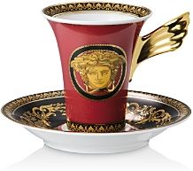 Rosenthal Versace Medusa Red Coffee Cup & Saucer