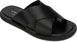 Ideal Leather Toe-Ring Slide Sandals