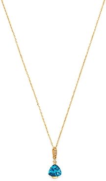 London Blue Topaz & Diamond-Accent Necklace in 14K Yellow Gold, 18 - 100% Exclusive