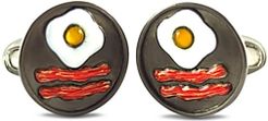 Sterling Silver Bacon & Egg Cufflinks