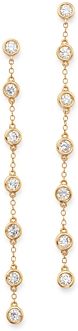 Diamond Bezel Set Staion Drop Earrings in 14K Yellow Gold, 1.5 ct. t.w. - 100% Exclusive