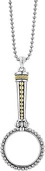 Sterling Silver & 18K Yellow Gold Signature Caviar Pendant Necklace, 34