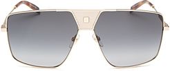 Flat Top Square Sunglasses, 63mm
