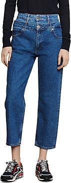 Kitty High-Rise Layer-Effect Jeans in Blue