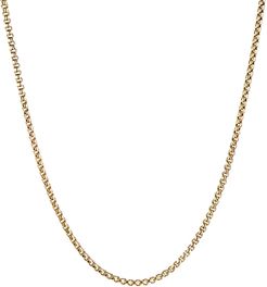 18K Yellow Gold Box Chain Necklace, 26