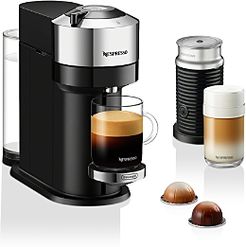 Next Deluxe by De'Longhi with Aeroccino Milk Frother, Pure Chrome