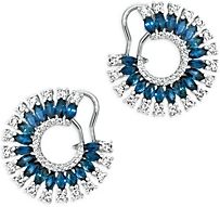 Blue Sapphire & Diamond Statement Earrings in 14K White Gold -100% Exclusive