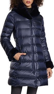 Eve Shearling Hood Puffer Coat