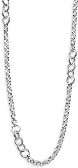 Sterling Silver Signature Caviar Station Necklace, 34