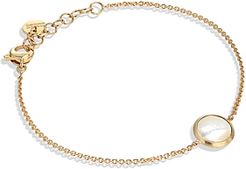 18K Yellow Gold Jaipur Color Mother of Pearl Chain Bracelet