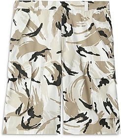 Paintbrush Print Cargo Shorts