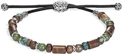 Sterling Silver Classic Chain Mixed Gemstone Beaded Bolo Bracelet