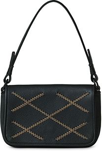 Iconic Cross Mini Baguette Leather Shoulder Bag