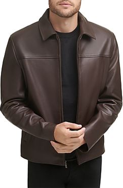 Zip Front Leather Jacket