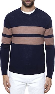 Block Stripe Wool Crewneck Sweater