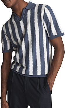 Morocco Striped Open Collar Polo