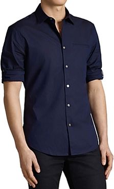 Rolled Sleeve Slim Fit Button-Down Shirt