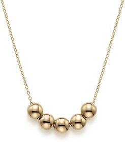 14K Yellow Gold Five Bead Pendant Necklace, 18 - 100% Exclusive