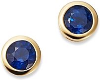Sapphire Bezel Stud Earrings in 14K Yellow Gold - 100% Exclusive