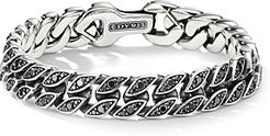Curb Chain Bracelet with Black Diamonds