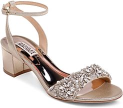 Ivanna Crystal Embellished Block Heel Sandals