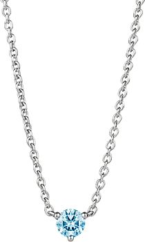 Solitaire Lab-Grown Diamond Pendant Necklace in Sterling Silver, 18