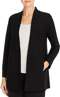 Eileen Fisher Petite System Long Stand-Collar Jacket