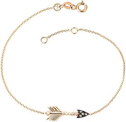 14K Rose Gold Champagne Diamond Arrow Bracelet