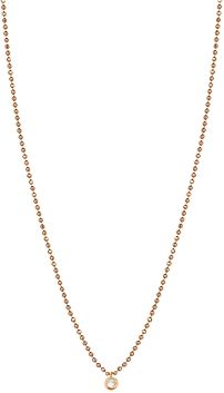 14K Rose Gold Diamond Bead Necklace, 18