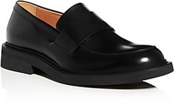 Leather Apron-Toe Penny Loafers